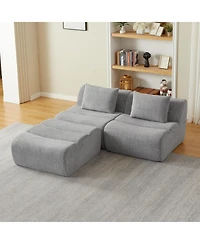 Sailvan Oversized 3 Seater Compressed Sofa with Chenille Fabric, No Assembly, Space-Saving