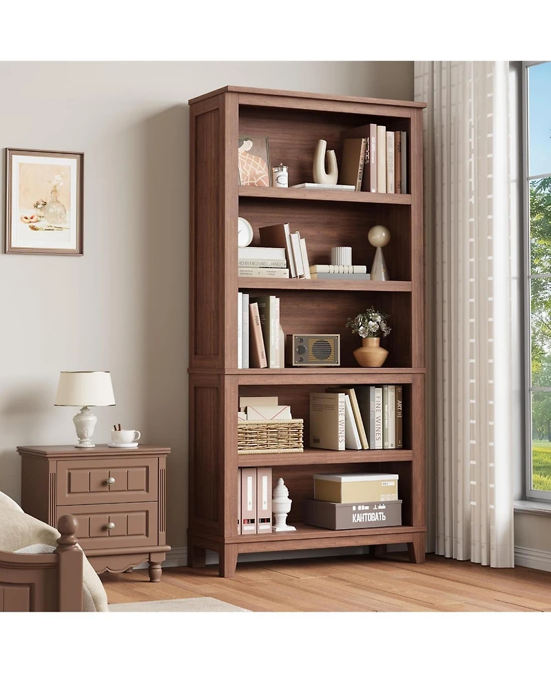 homfan 71" Tall Bookshelf with Adjustable Shelves
