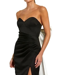 Mac Duggal Women's Satin Strapless Bustier Gown With Oversized Bow