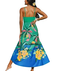 Cupshe Women's Light Spectrum Tropical Maxi Beach Dress