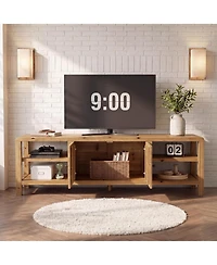 Tribesigns 70.9" Solid Wood Tv Stand: Farmhouse entertainment center with door and 2 shelves. For TVs up to 80". For living room, bedroom