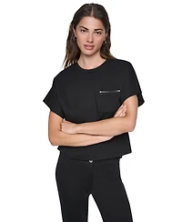 Dkny Women's Dolman-Sleeve Zip-Pocket Shirt