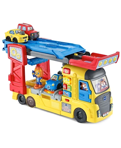 VTech 3-in-1 Race & Repair Hauler Interactive Learning Vehicle Playset with Car Recognition, Counting & Repair Shop Modes, Ages 12–36 Months
