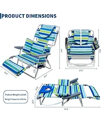 gaomon 1 Pack Outdoor 3-in-1 Beach Chair, Folding Tanning Lounger with Face Hole