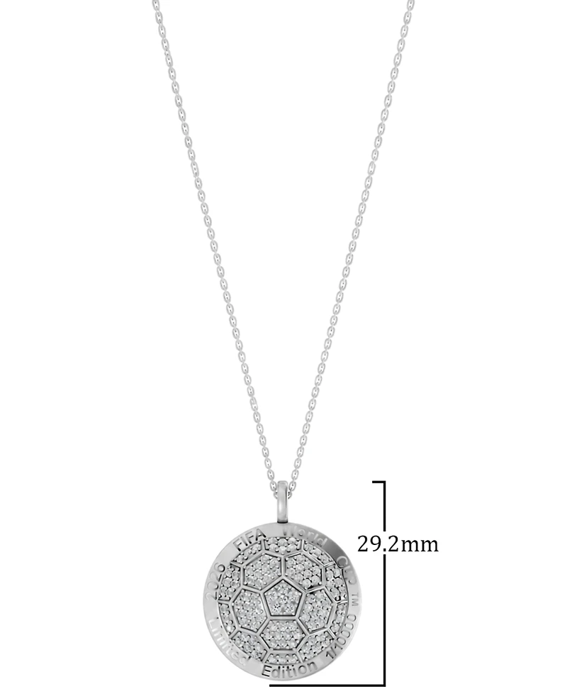 Macy's Lab-Grown Diamond (1 ct. t.w.) Fifa World Cup 2026 Pendant Necklace Yellow Gold Micron Sterling Silver (Also Silver)
