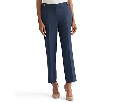 Kasper Women's Mini-Check-Print Mid-Rise Ankle Pants