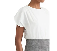 Kasper Women's Mixed-Media Tulip-Sleeve Sheath Dress