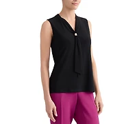 Kasper Women's Embellished-Tie-Neck Sleeveless Top