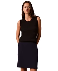 Calvin Klein Petite A-Line Twill Knee-Length Skirt