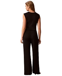 Calvin Klein Petite High-Rise Wide-Leg Pants