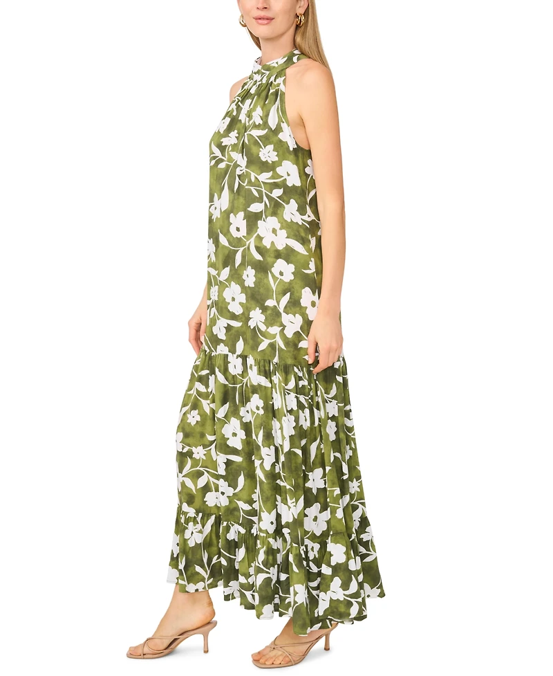 Msk Women's Floral Halter Challis Dress