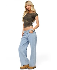 Edikted Women's Lumielle Camo Boat Neck Top