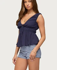 Edikted Women's Bertha V Neck Babydoll Top