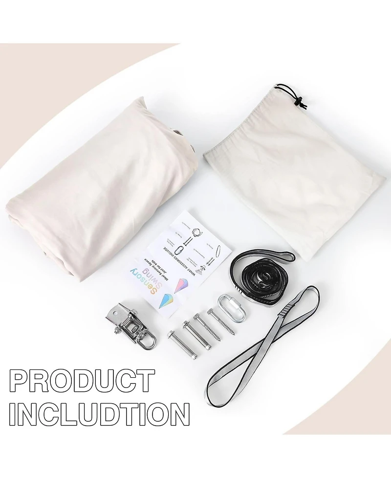 gaomon Sensory Swing for Kids and Adults, Indoor Sensory Swing for Hug Like Calming Effect, Double Layered Soft Fabric and Heavy Duty Hardware
