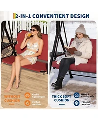 gaomon Adjustable 2-Seater Outdoor Swing Chair with Canopy - Padded Seat, Soft Cushion, Sturdy Iron Frame, Weather-Resistant for Patio