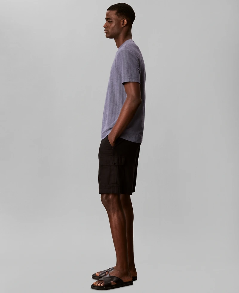 Calvin Klein Men's Vertical Stripe Textured Crewneck T-Shirt