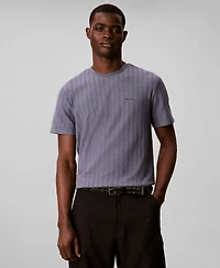 Calvin Klein Men's Vertical Stripe Textured Crewneck T-Shirt