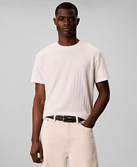 Calvin Klein Men's Vertical Stripe Textured Crewneck T-Shirt