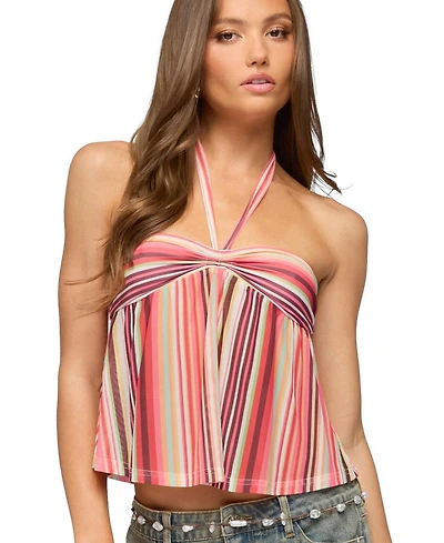 Edikted Women's Fernanda Striped Halter Top