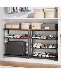 gaomon 4-Tier Slim Shoe Rack, Adjustable Metal Frame Shoe Storage Organizer with Non-Woven Shelves for Entryway Bedroom