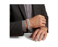 Rachel Glauber Dazzling Men's White Gold Plated Chic Cz Pave Chain Bracelet