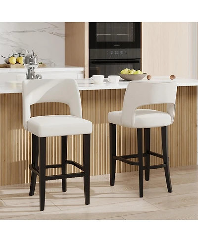 homfan 29.5-Inch Counter Height Bar Stool with Backrest and Padded Seat for Kitchen Island Dining