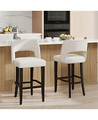homfan 29.5-Inch Counter Height Bar Stool with Backrest and Padded Seat for Kitchen Island Dining