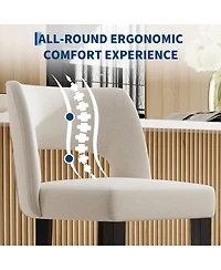 homfan 29.5-Inch Counter Height Bar Stool with Backrest and Padded Seat for Kitchen Island Dining