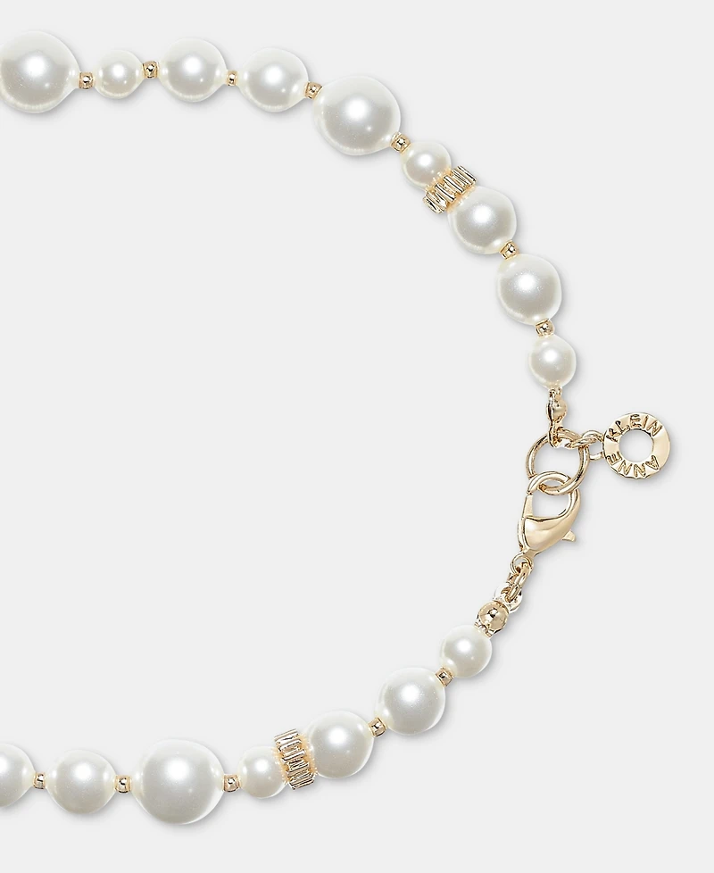 Anne Klein Crystal & Imitation Pearl Strand Necklace, 42"