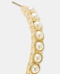 Anne Klein Imitation Pearl C-Hoop Earrings