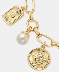 Anne Klein Crystal & Imitation Pearl Motif Charm Bracelet