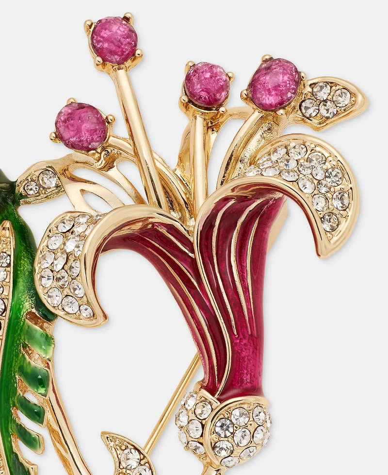 Anne Klein Crystal Lily Flower Pin