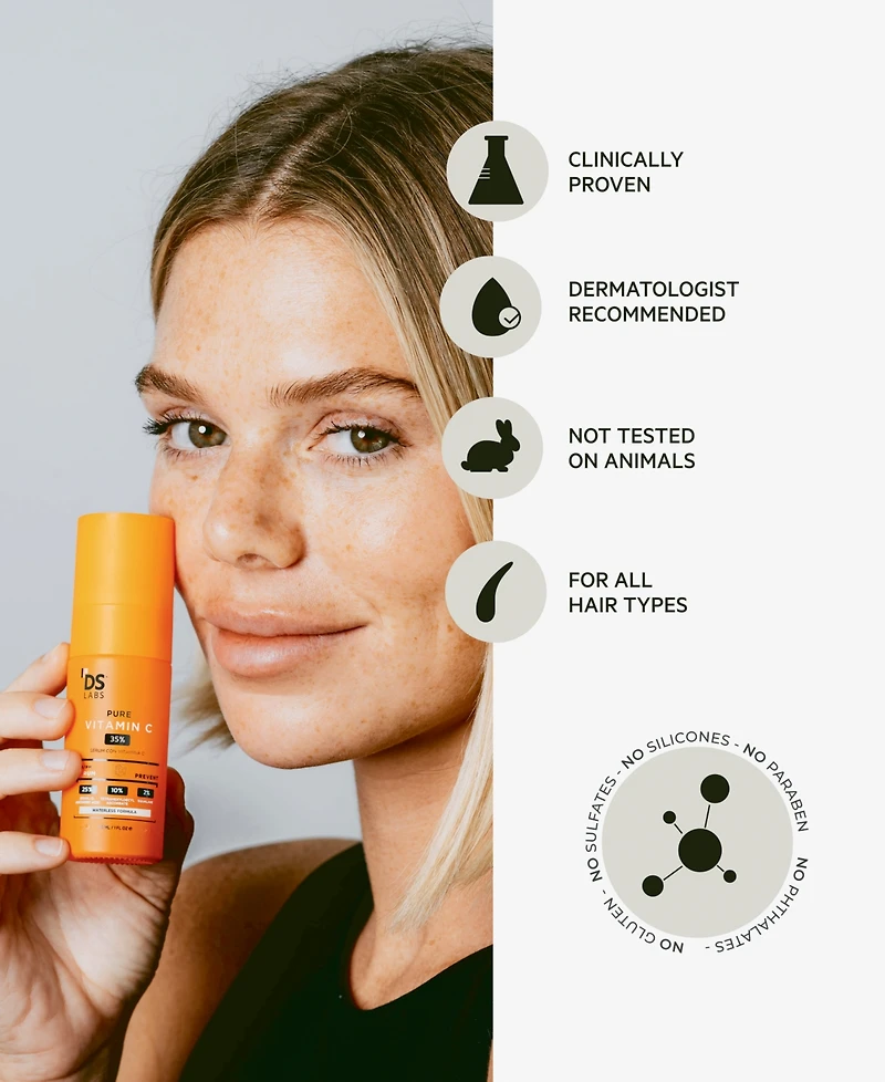 Ds Laboratories Pure Vitamin C 35% Perfecting + Brightening Serum, 1 oz.