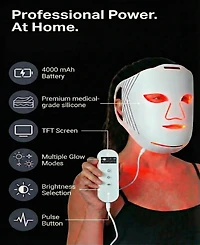 Lovery 5D Liquid Silicone Led Light Therapy Face Mask - Red, Blue and Near-Infrared Light - Skin Rejuvenation and Acne Care
