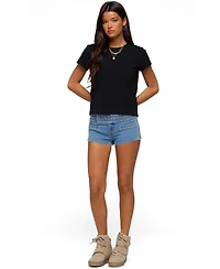 Edikted Women's Odetta Studded Low Rise Denim Shorts