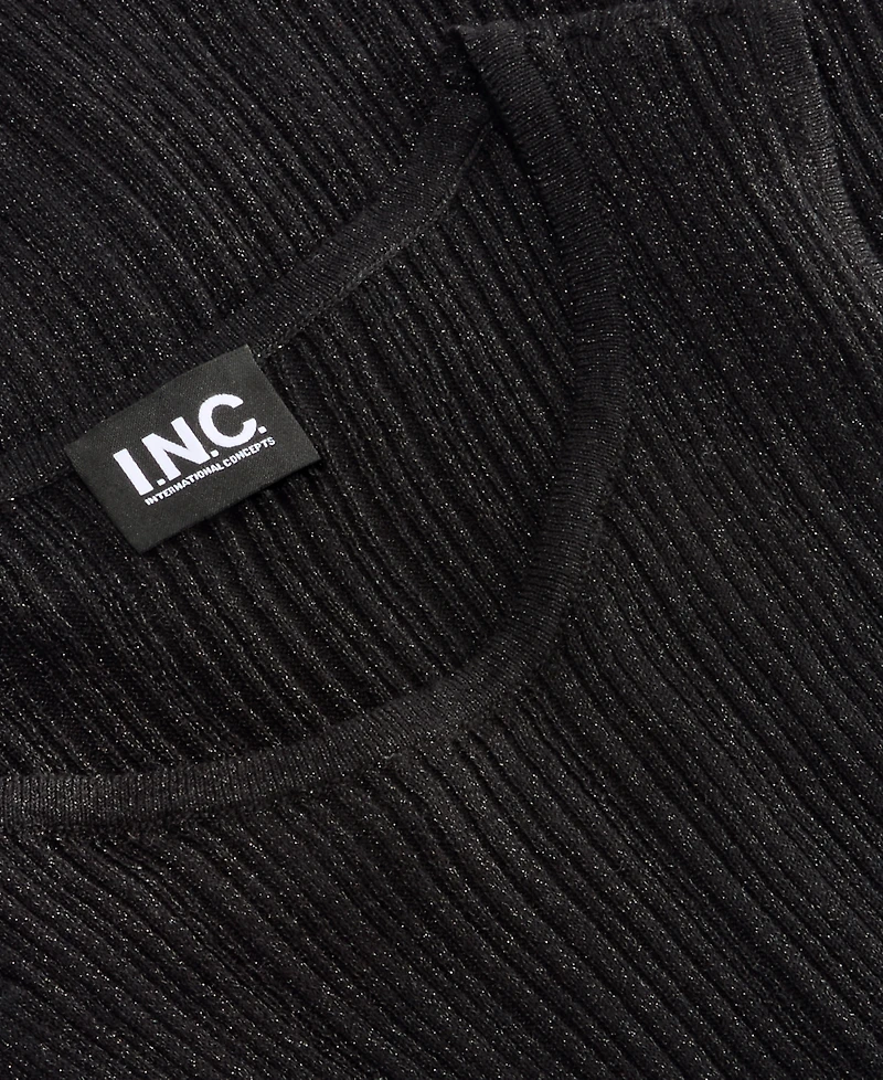 I.n.c. International Concepts Women's Sleeveless Crewneck Ribbed Cotton-Blend Sweater Tank, Macy's Exclusive