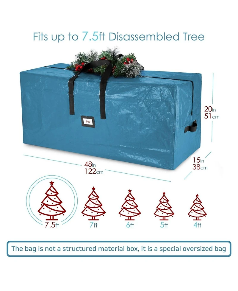 Hearth & Harbor Christmas Tree Storage Bag with Reinforced Handles & Dual Zipper - 7.5 ft