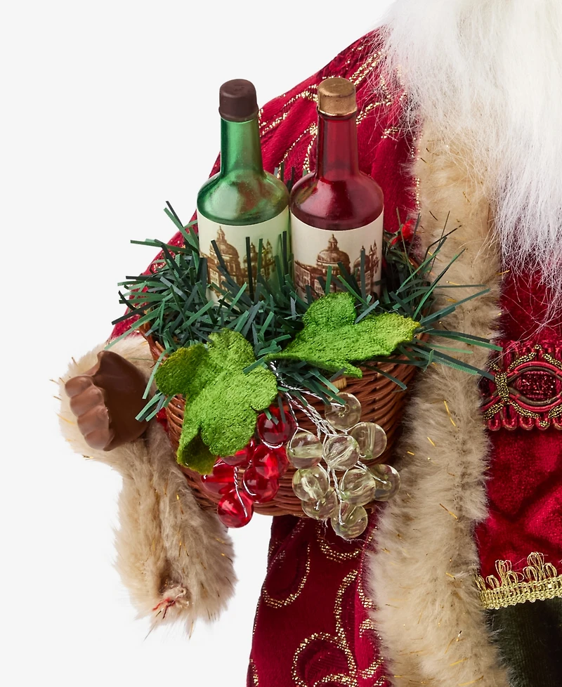 Holiday Lane Heritage African American Standing Santa with Wine, Macy's Exclusive