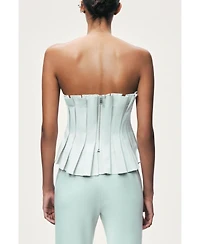 Nocturne Women's Pleated Strapless Bustier Top