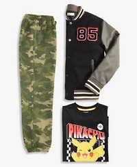 Epic Threads Boys Xs Xl Speedway Varsity Jacket Pikachu T Shirt Fleece Jogger Pants Macys Exclusive