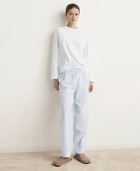 Mango Women's Two-Piece Cotton Striped Pyjamas