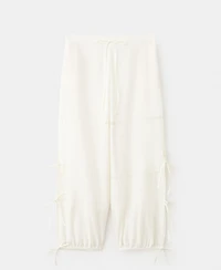 Mango Women's Bows Baggy Cotton Pants