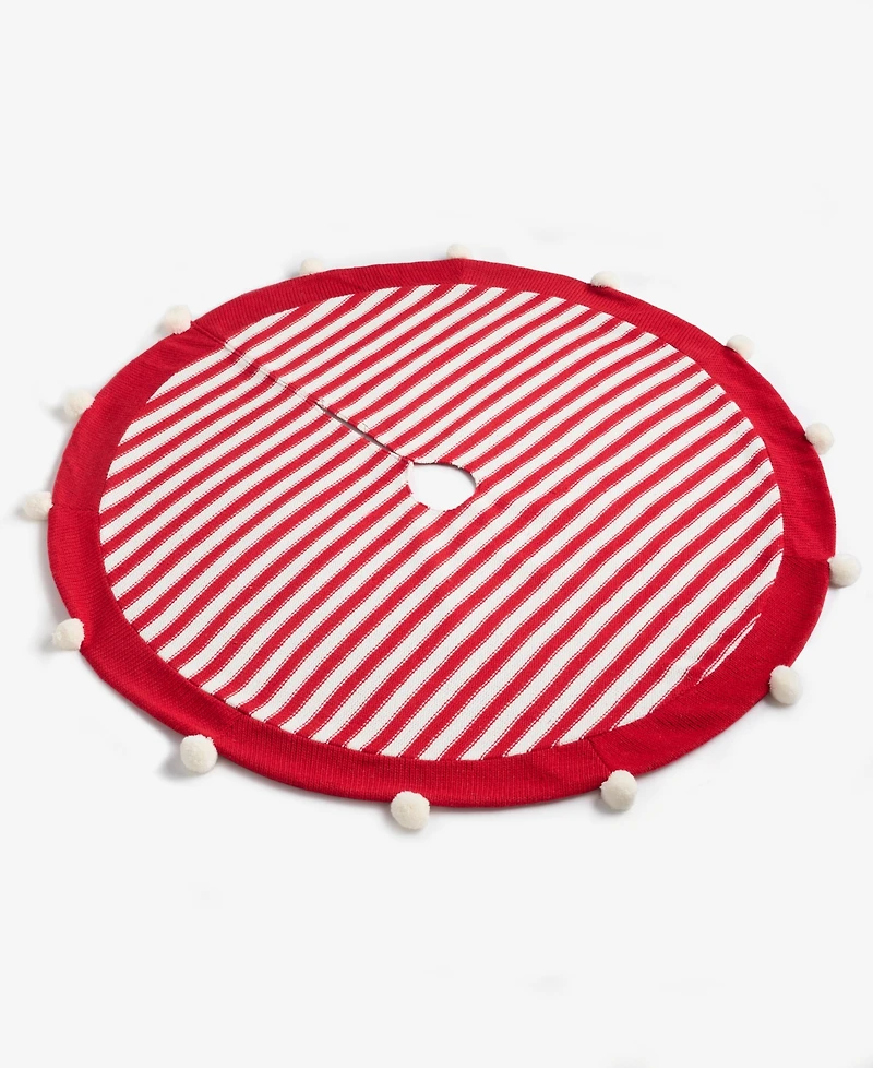 Holiday Lane Heritage Red and White with Pompom Tree Skirt, Macy's Exclusive