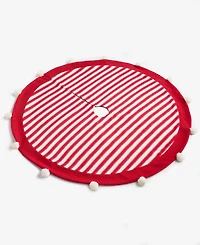 Holiday Lane Heritage Red and White with Pompom Tree Skirt, Macy's Exclusive