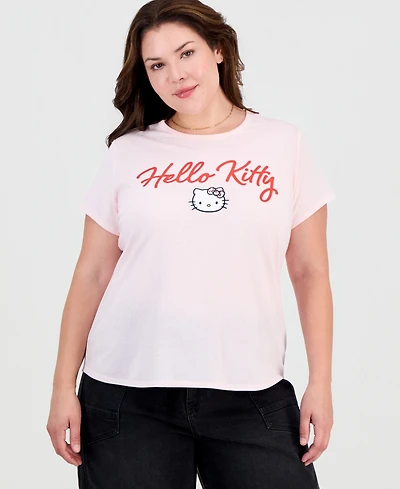 Love Tribe Plus Hello Kitty Tee With App Graphic Crewneck T-Shirt