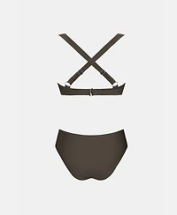 Cupshe Women's Mesh Overlay Underwire Bikini Set