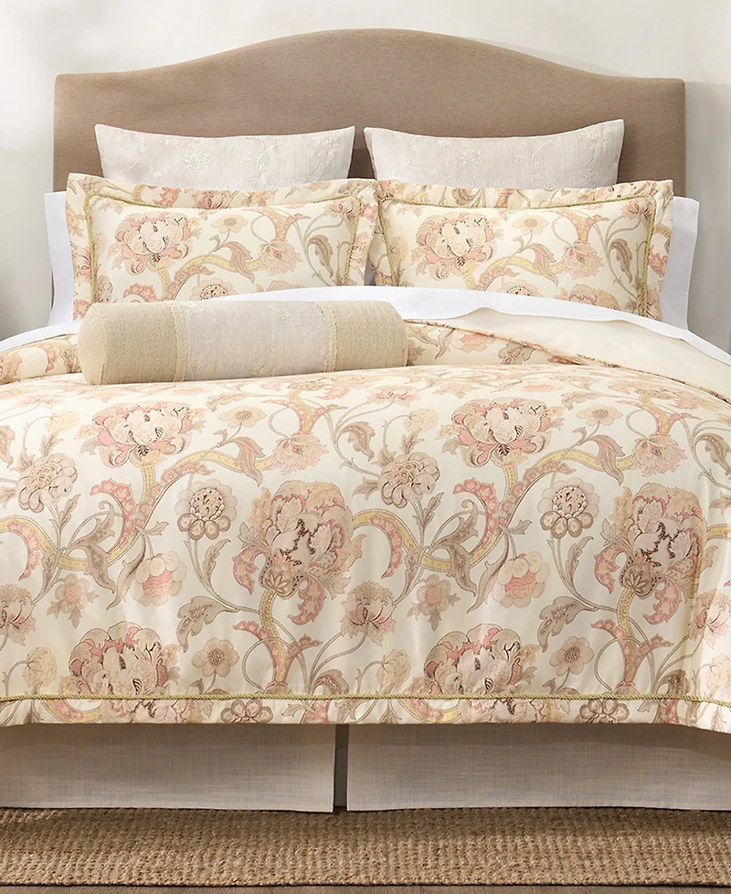 Rose Tree Eden Embroided Floral Neckroll Pillow, 24" x 6.5"