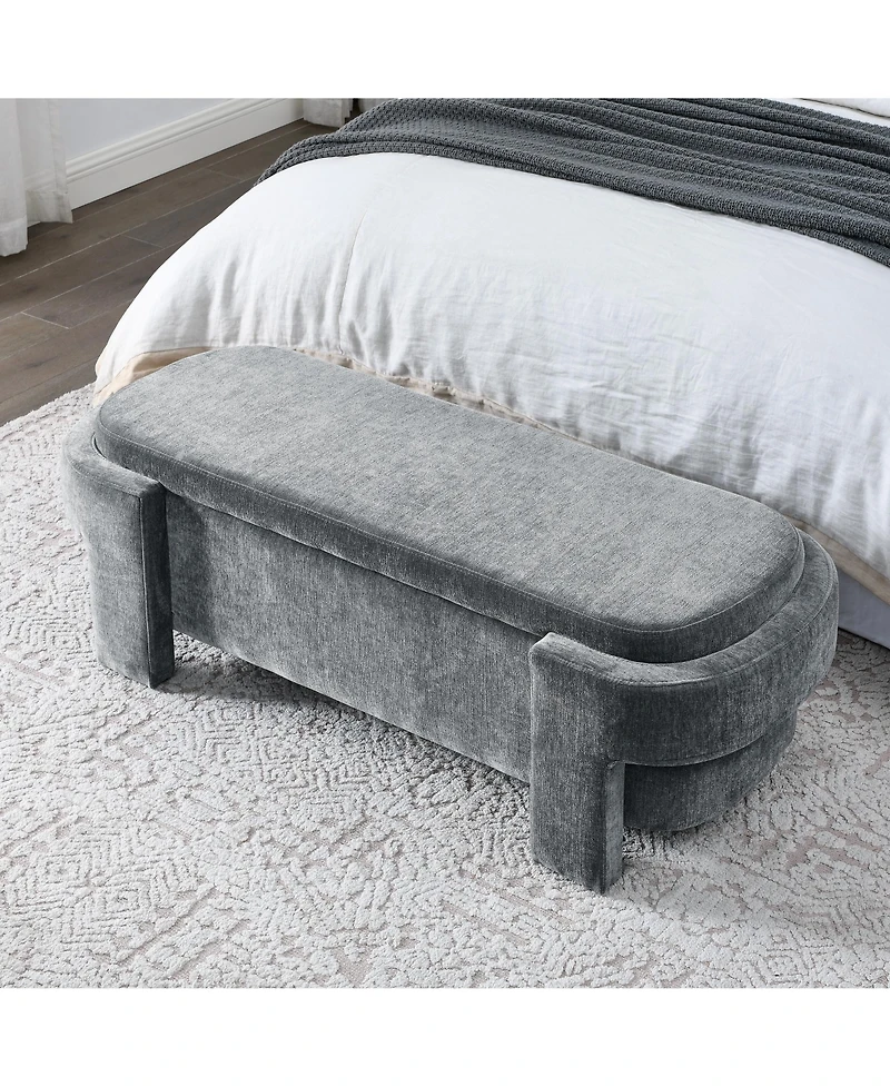 Flynama 51.5" Chenille Large Storage Bench