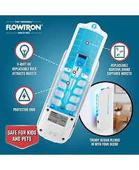 Flowtron Indoor Fly Trap, 9W Uv Light, Silent Mosquito and Gnat Catcher, 375 Sq Ft