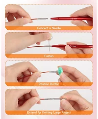 Aeelike Interchangeable Knitting Needle Set with Circular Cable for Crafters, 13 Circular Knitting Needles with 4 Cables, 3-10 mm